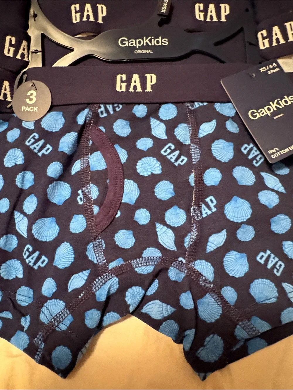 GAP Boys Navy Boxer Briefs Pack with Blue Dot Pattern